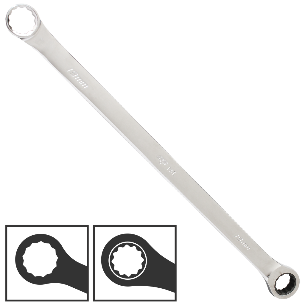 SPANNER DOUBLE RING EXTRA LONG GEARDRIVE METRIC 10MM