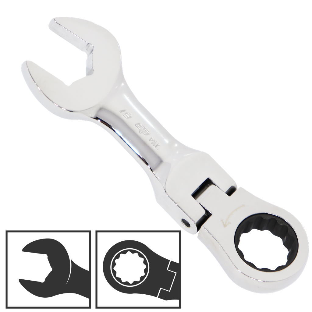 SPANNER ROE STUBBY FLEXHEAD GEARDRIVE METRIC 9MM