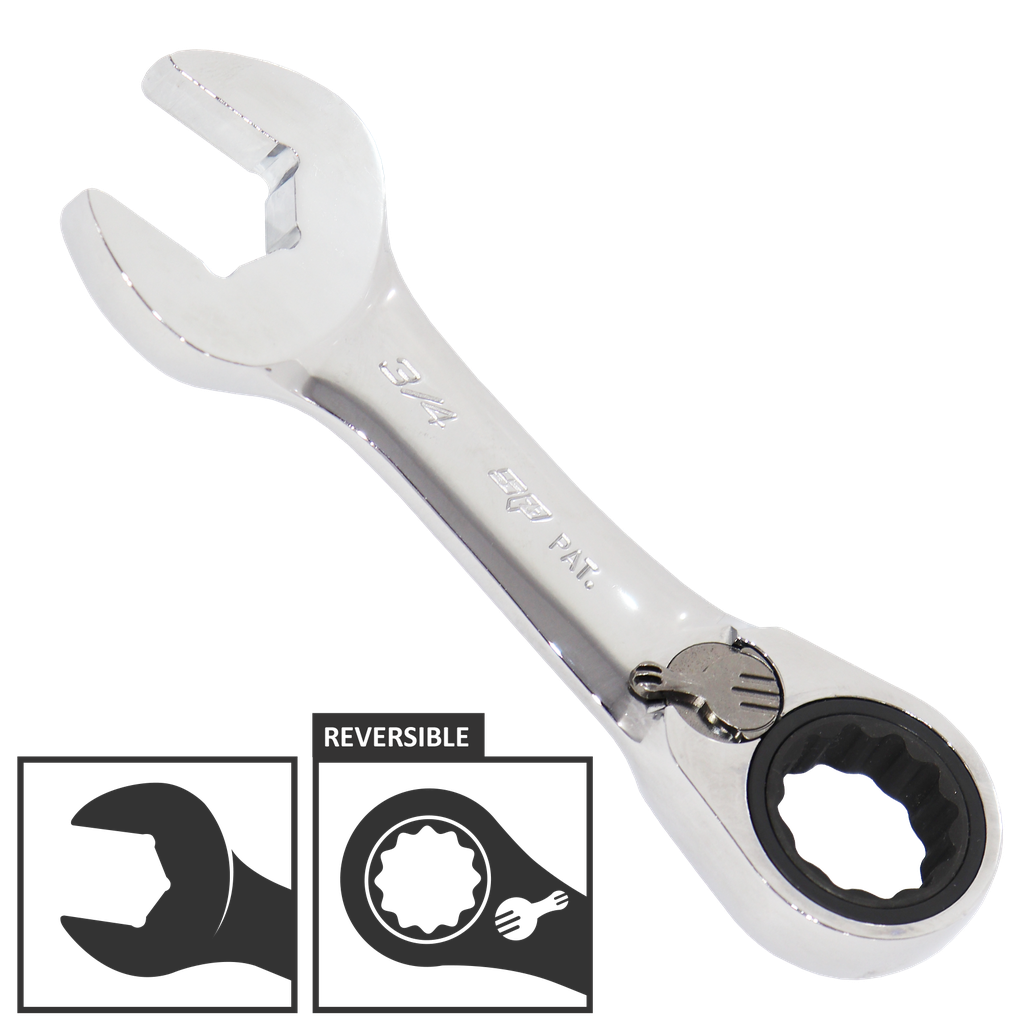SPANNER ROE STUBBY REVERSIBLE GEARDRIVE SAE 3/4"