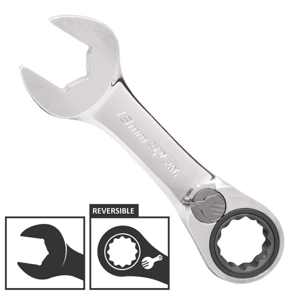 SPANNER ROE STUBBY REVERSIBLE GEARDRIVE METRIC 10MM