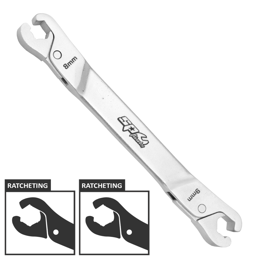 [SP16042] SPANNER FLARE NUT RATCHETING 8*9MM (5/16"X11/32")