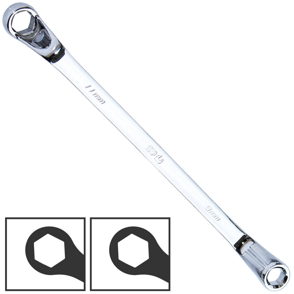 SPANNER DOUBLE RING METRIC 9MM X 11MM