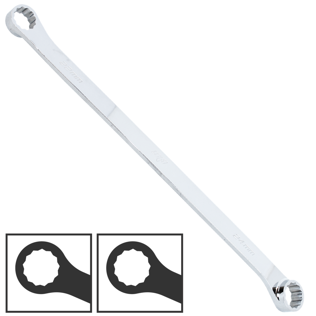 SPANNER DOUBLE RING METRIC 13MM X 15MM 15DEGREE