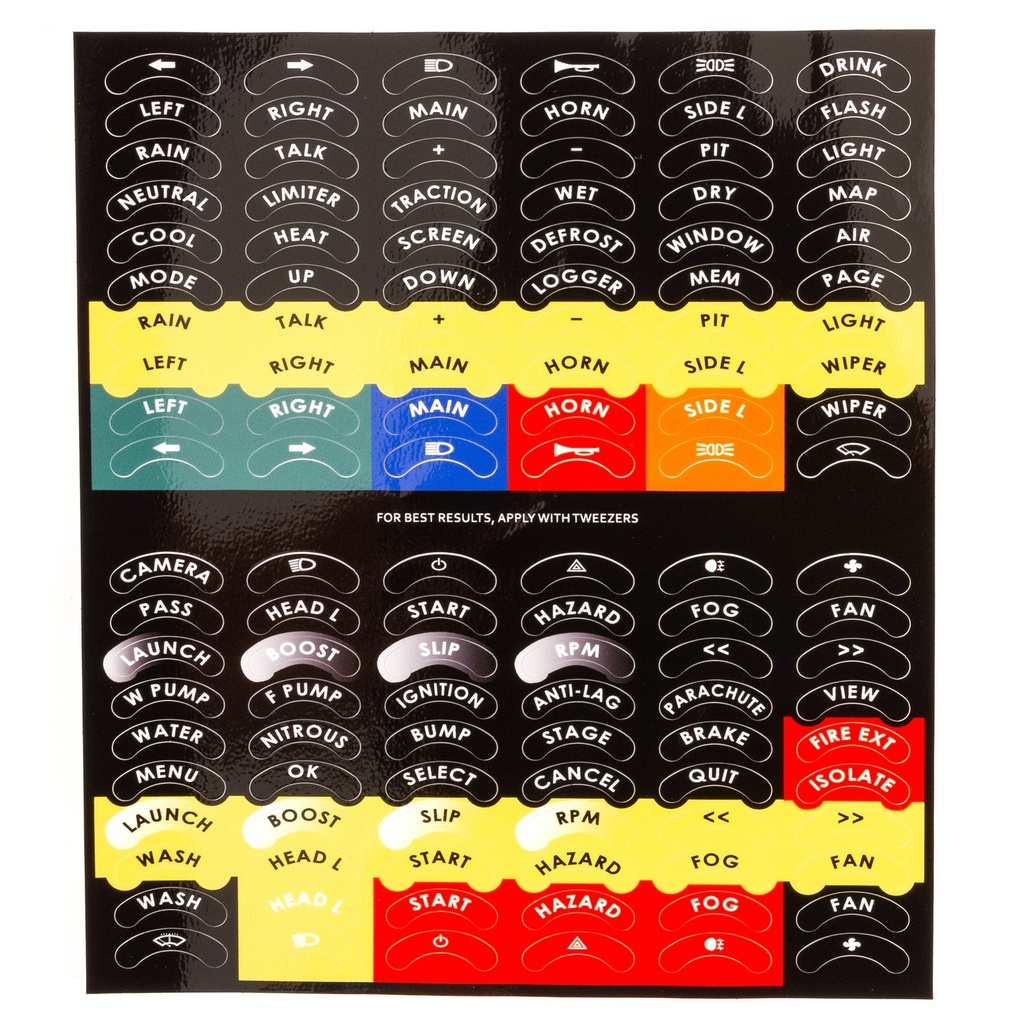[2015801-2284486] AIM Button Plate Sticker Sheet (To Suit 4 or 8 Channel Button Plate)