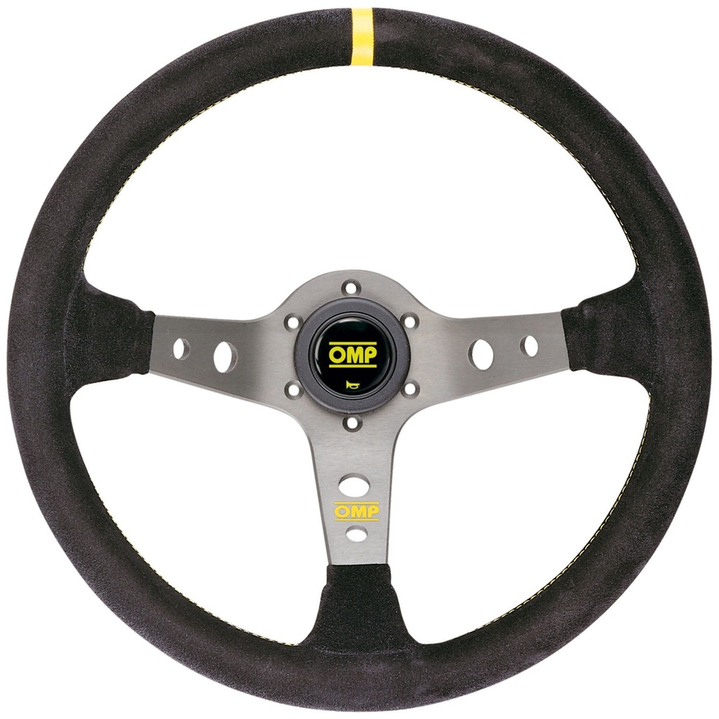 [246296-3141819] OMP Corsica Steering Wheel (350mm, Black Leather Yellow Stitching, Black)