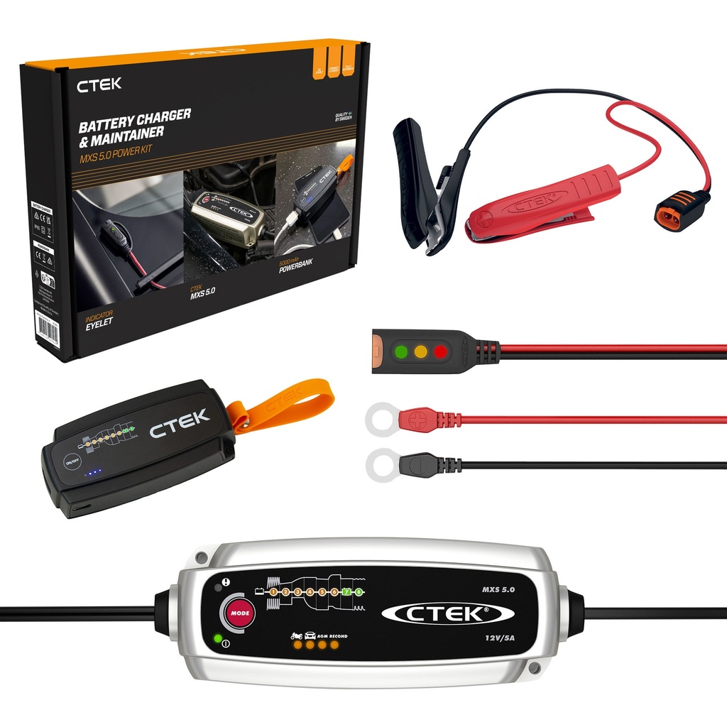 [CTEK40-698] CTEK MXS 5.0 Power Kit - Battery Charger With FREE Power Bank & Comfort Indicator