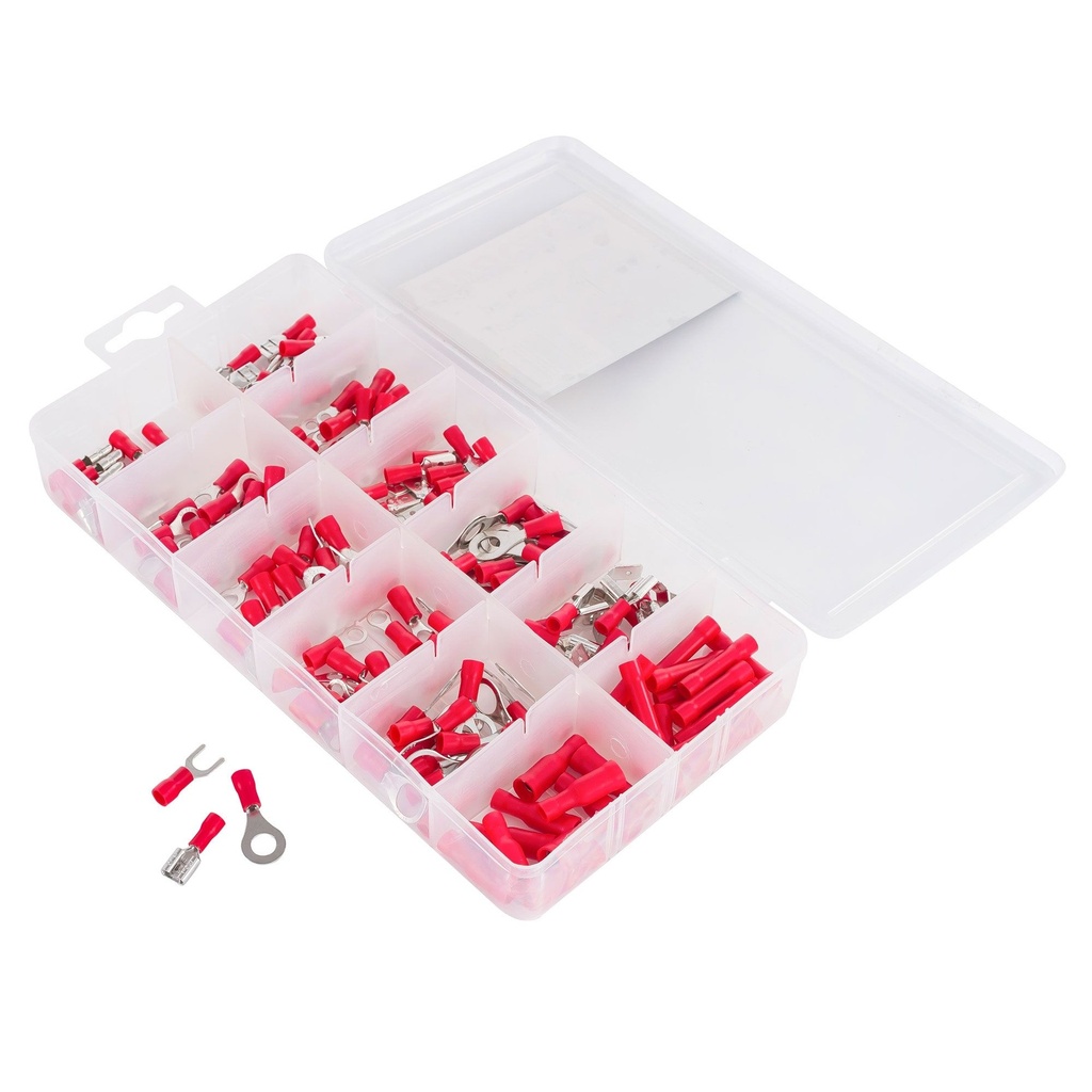 [DLPSAT137] Pitking Products Red Electrical Pre-Insulated Crimp Connector Assortment - 165 Piece