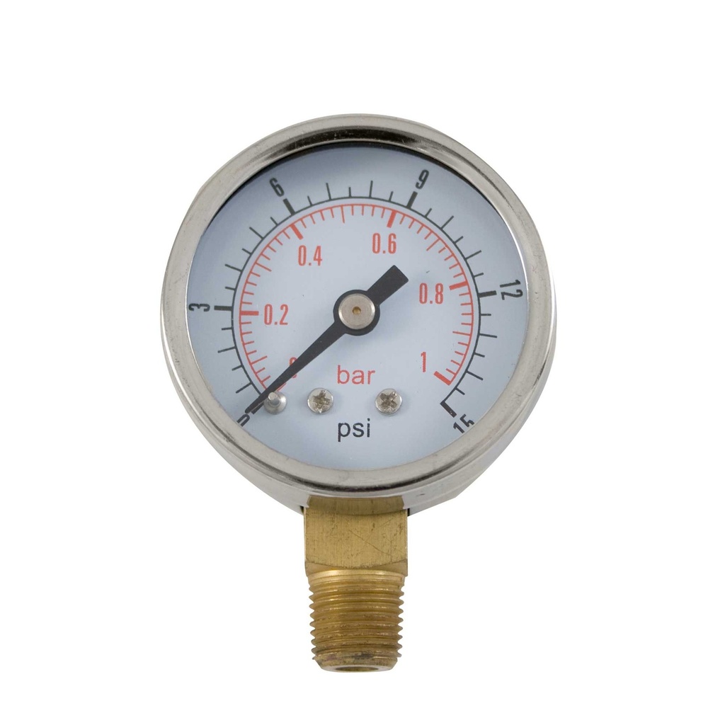 [243255-1929942] Sytec In Line Fuel Pressure Gauge (0-15psi / 0-1bar)