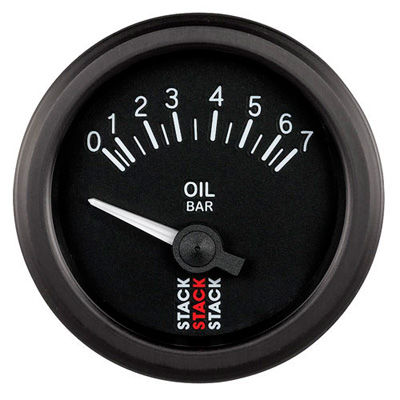 [249477-1905199] Stack Oil Pressure Gauge - Electrical (Black, 0-7bar)