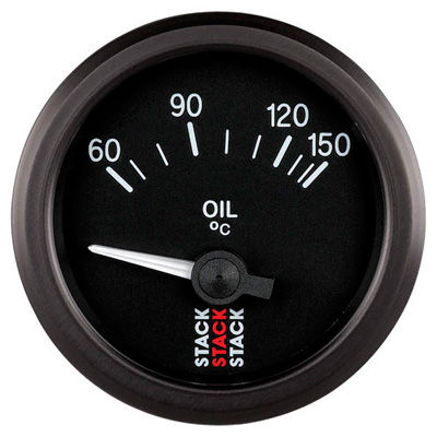 [249481-1905878] Stack Oil Temperature Gauge - Electrical (Black, 60-150 Degrees C)