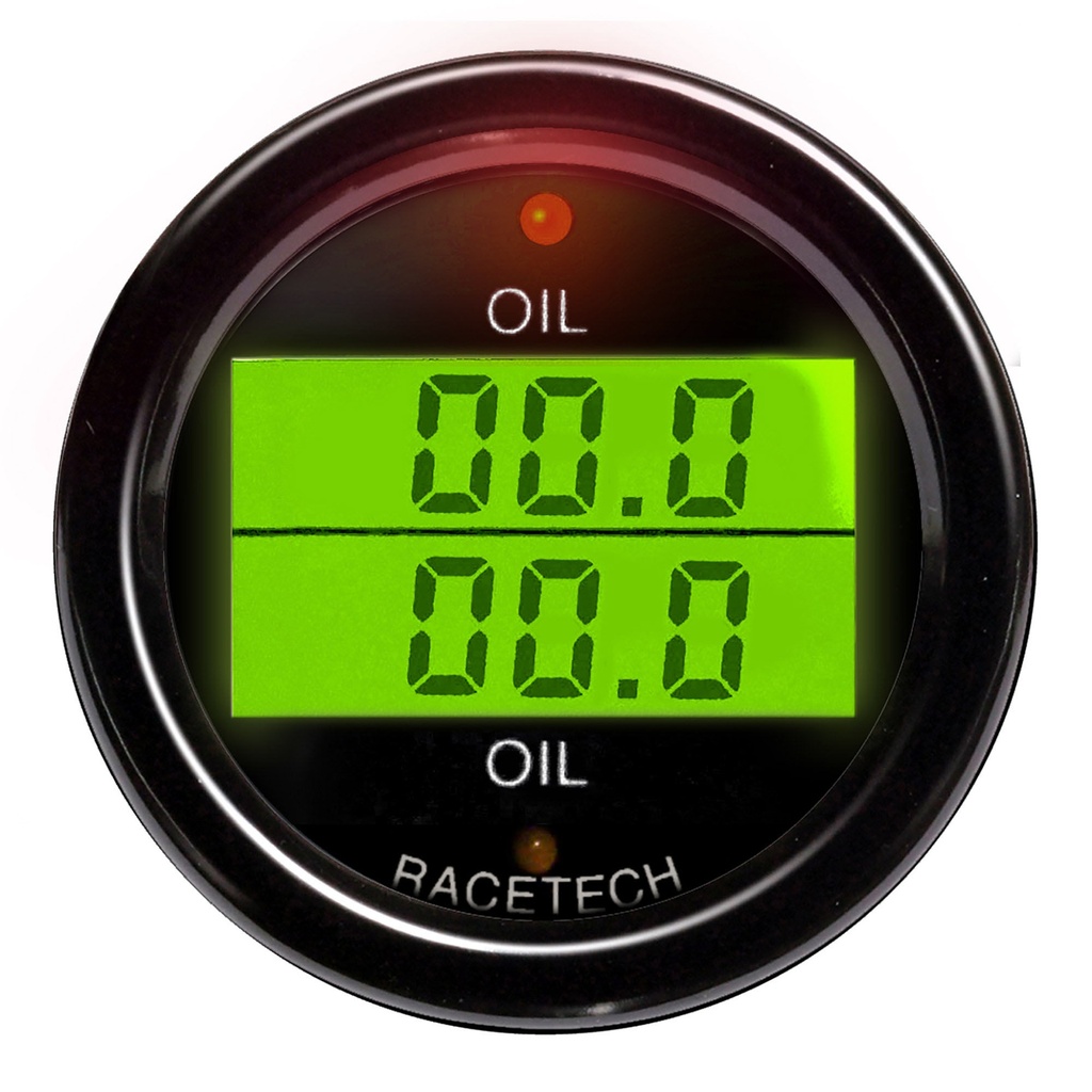 [246424-3429033] Racetech Oil Pressure - Oil Temperature Dual Gauge (Black)