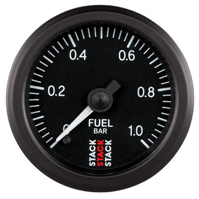[249489-2296012] Stack Professional Fuel Pressure Gauge For Low Pressure Systems (Black, 0-1bar)