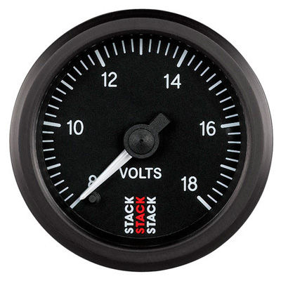 [249501-2104752] Stack Professional Battery Voltmeter Gauge (Black)