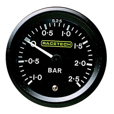 [247016-1905933] Racetech Turbo Boost Gauge - Mechanical (Black)