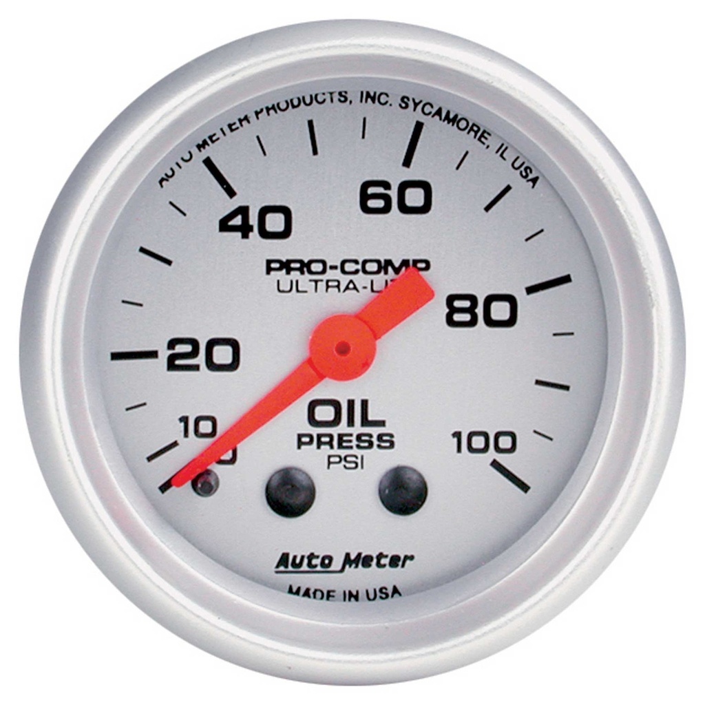 [AUT4321] Auto Meter Oil Pressure 52mm Mechanical Pro Comp Ultralite Gauge