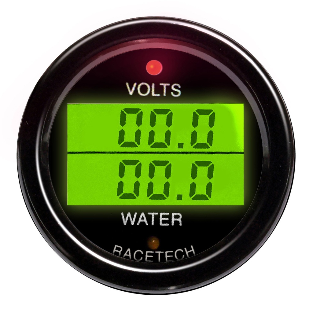[246427-3460084] Racetech Volts - Water Temperature Dual Gauge (Black)