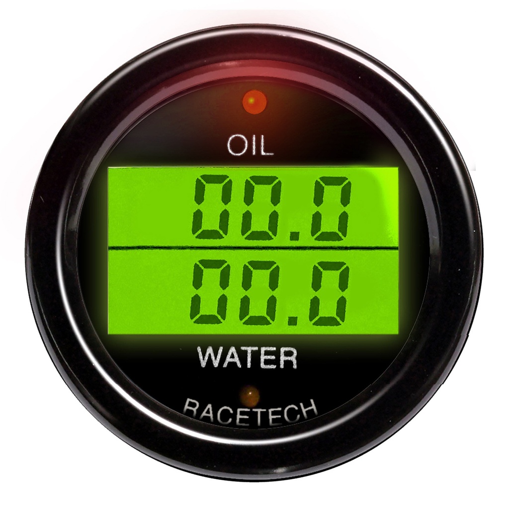 [246426-3429730] Racetech Oil Temperature - Water Temperature Dual Gauge (Black)