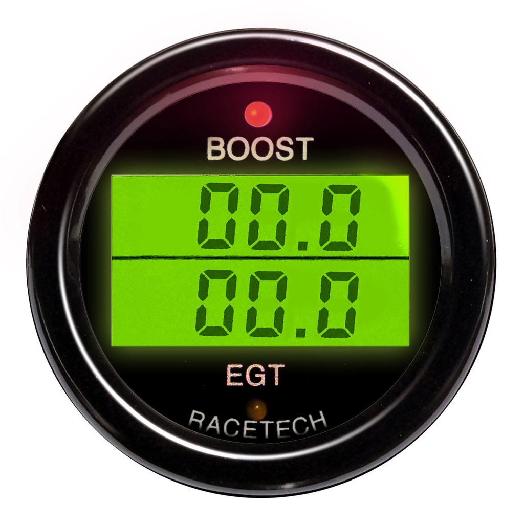 [246433-3430844] Racetech Turbo Boost - Exhaust Gas Temperature Dual Gauge (Black)