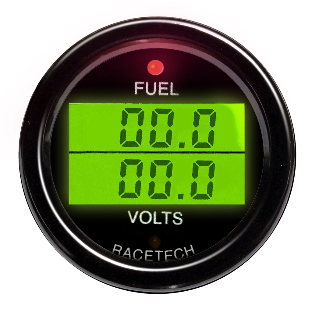 [270050-3428162] Racetech Fuel Level - Volts Dual Gauge (Black)