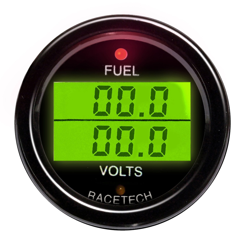 [246430-3430068] Racetech Fuel Pressure - Volts Dual Gauge (Black)