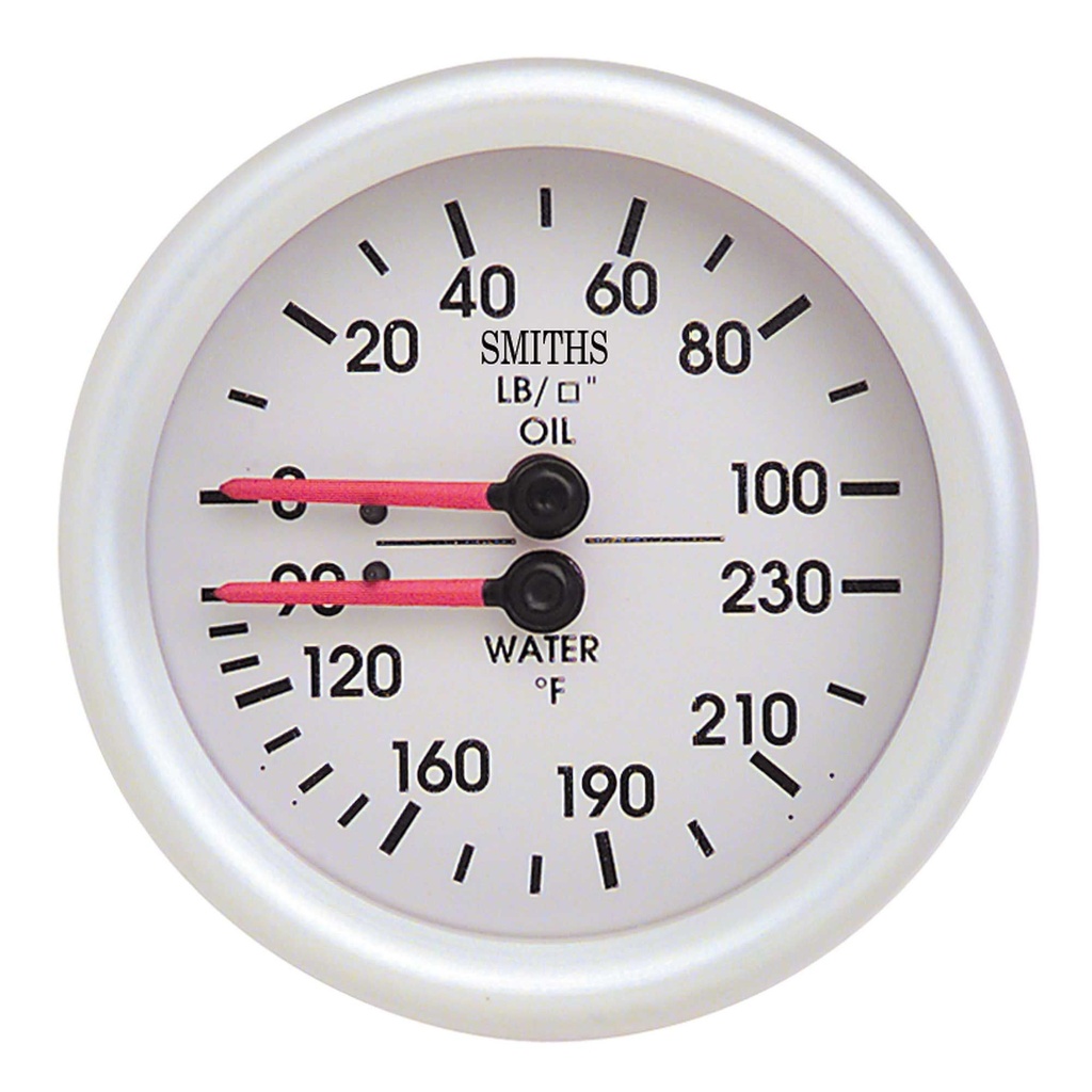 Smiths Telemetrix Mechanical Oil Pressure - Water Temperature Dual Gauge