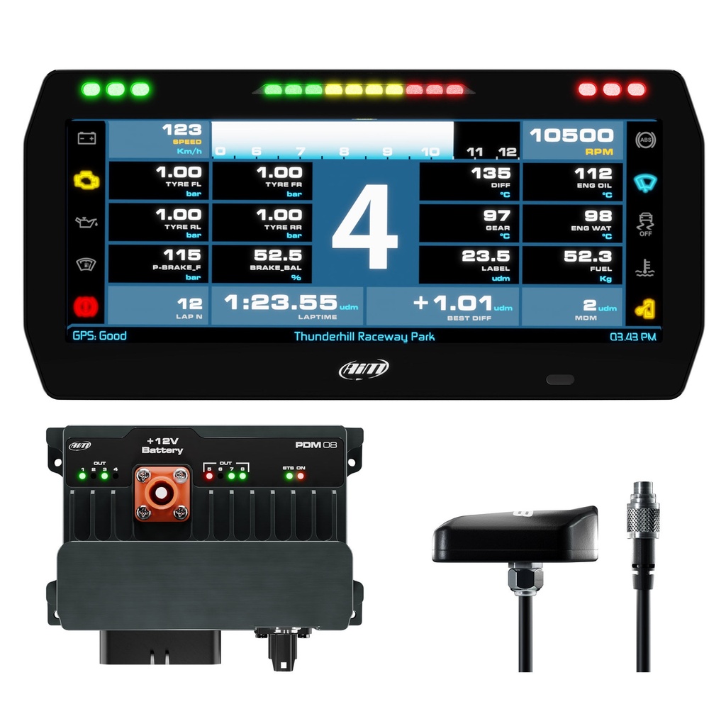 [2012187-2206651] AIM PDM08 Advanced Power Distribution Module / Data Logger Kit (0.5m Cable, Without Display)