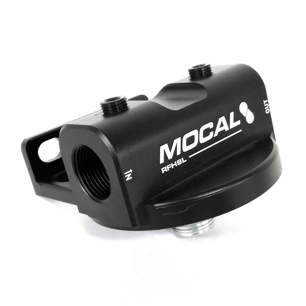 Mocal Billet Remote Oil Filter Head - In Line Ports