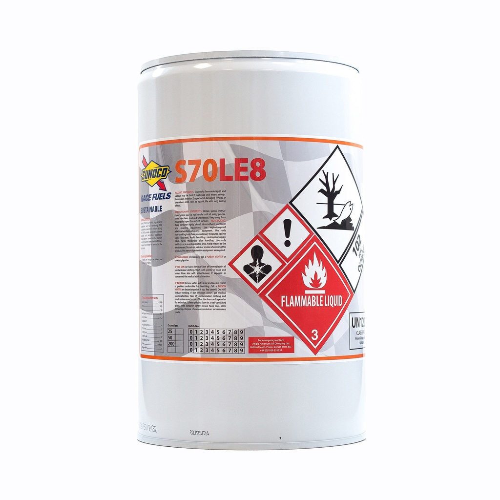 [AAOS70LE8] Sunoco S70LE8 Sustainable Leaded Race Fuel - 102 RON