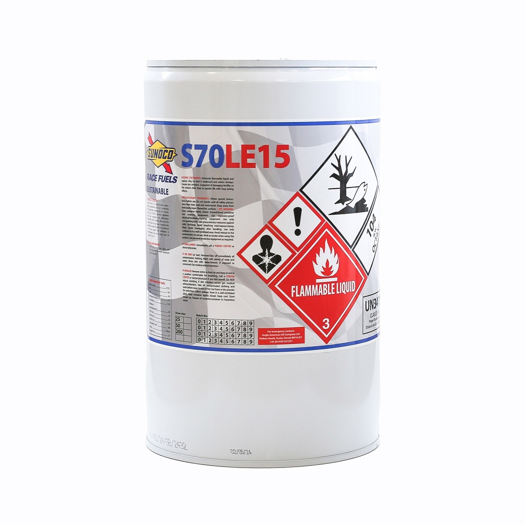 [AAOS70LE15] Sunoco S70LE15 Sustainable Leaded Race Fuel - 104 RON