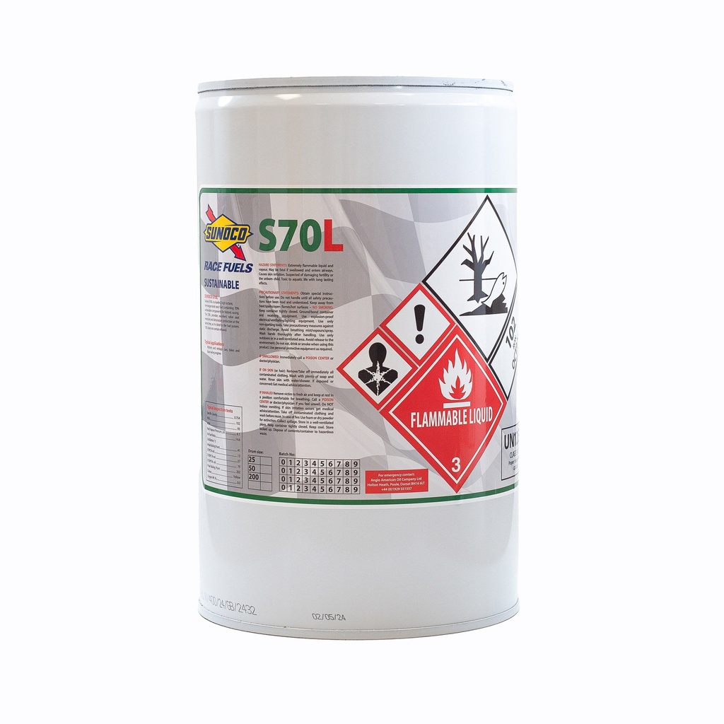[AAOS70L] Sunoco S70L Sustainable Leaded Race Fuel - 102 RON