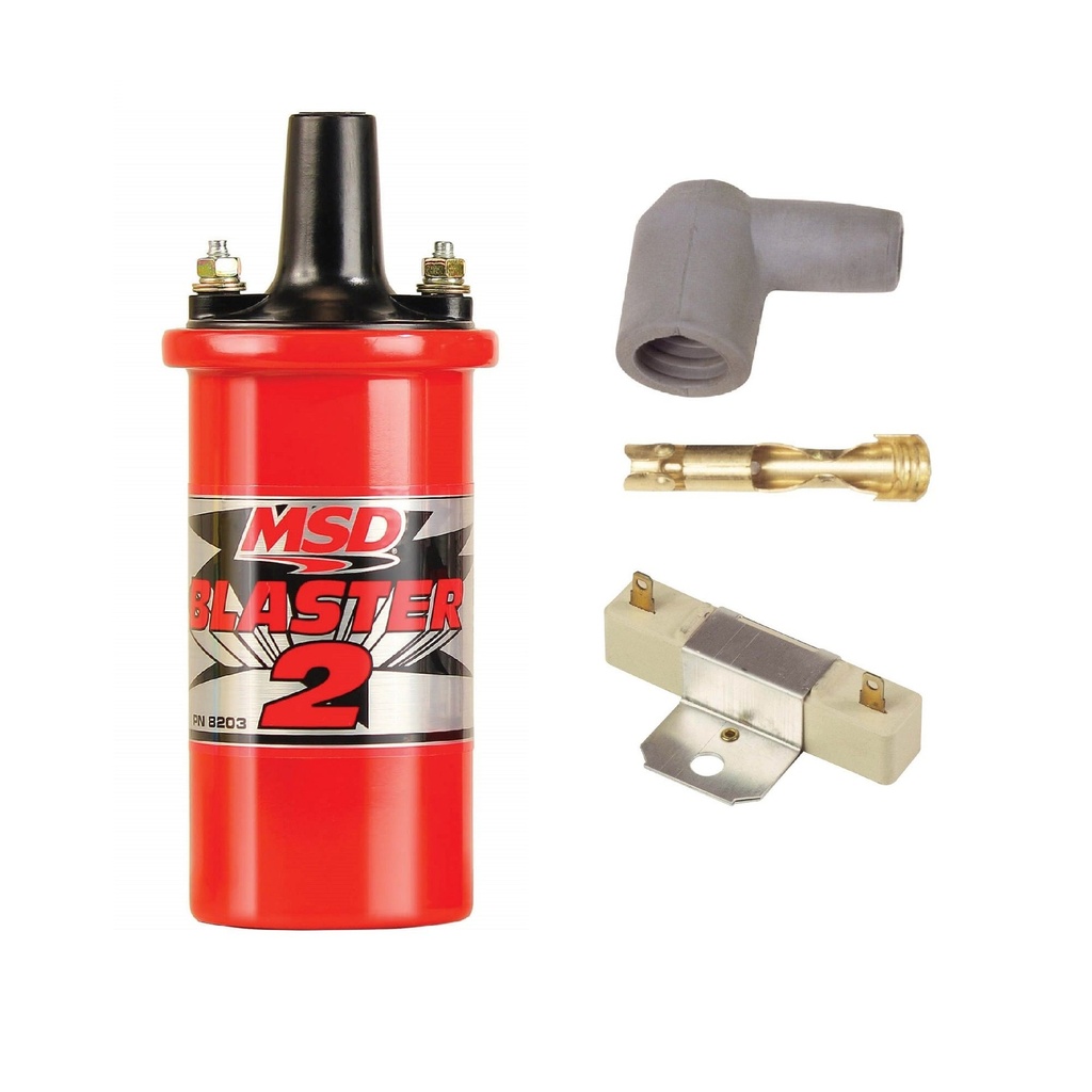 [245185-1874026] MSD Ignition Blaster 2 Ignition Coils (Red, With Ballast Resistor)