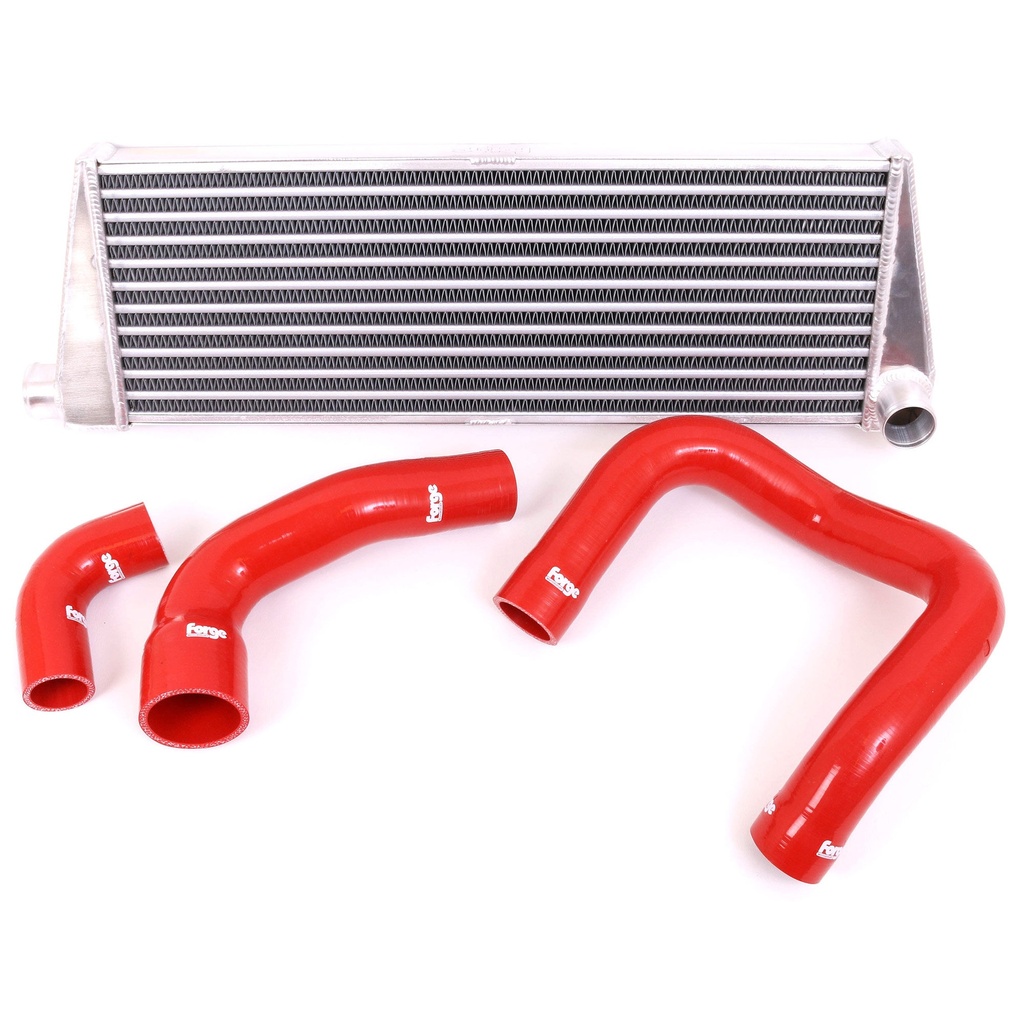 Forge Intercooler with Red Silicone Hoses