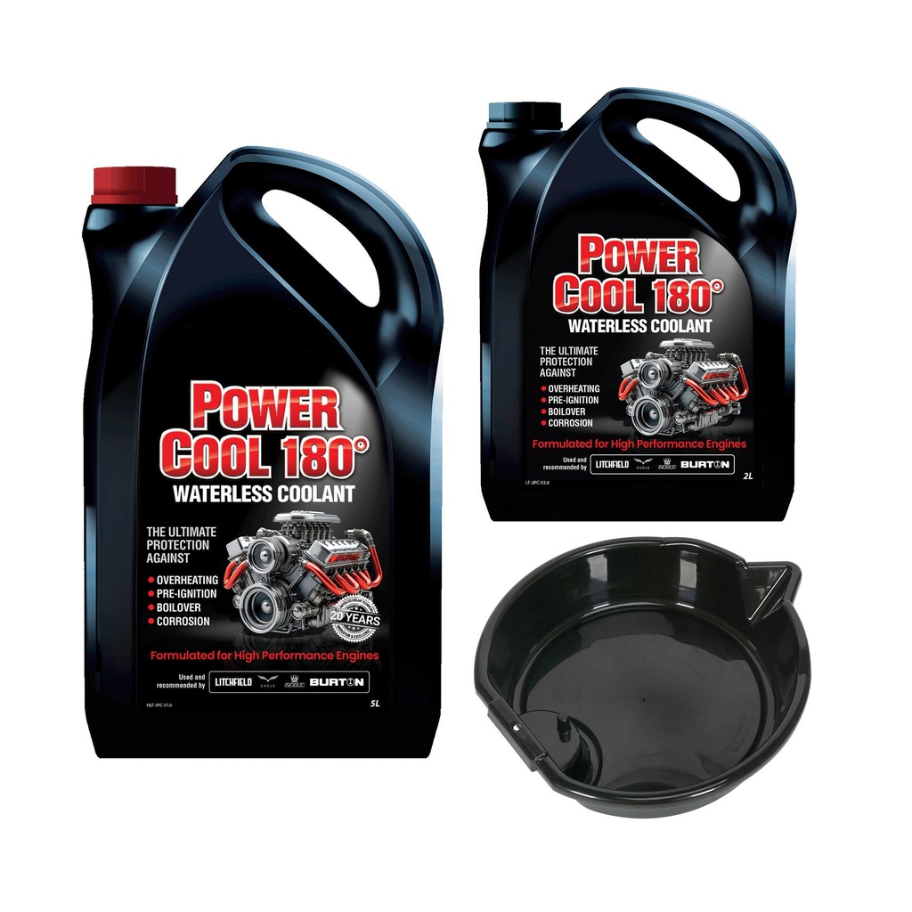 Hawk Waterless Coolants Power Cool 180° Engine Coolant - Kit With FREE Drain Pan