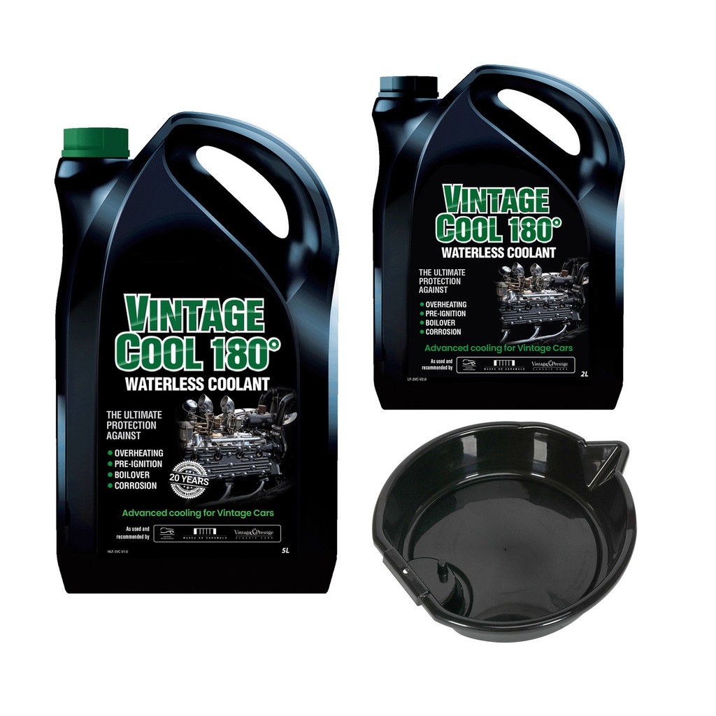 Hawk Waterless Coolants Vintage Cool 180° Engine Coolant - Kit With FREE Drain Pan