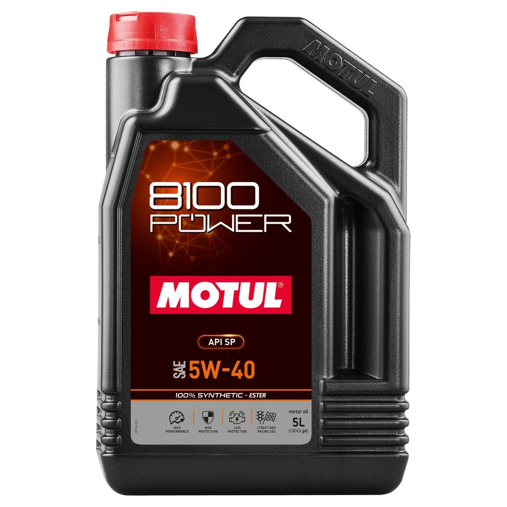 Motul 8100 Power 5W40 Synthetic High Performance Engine Oil