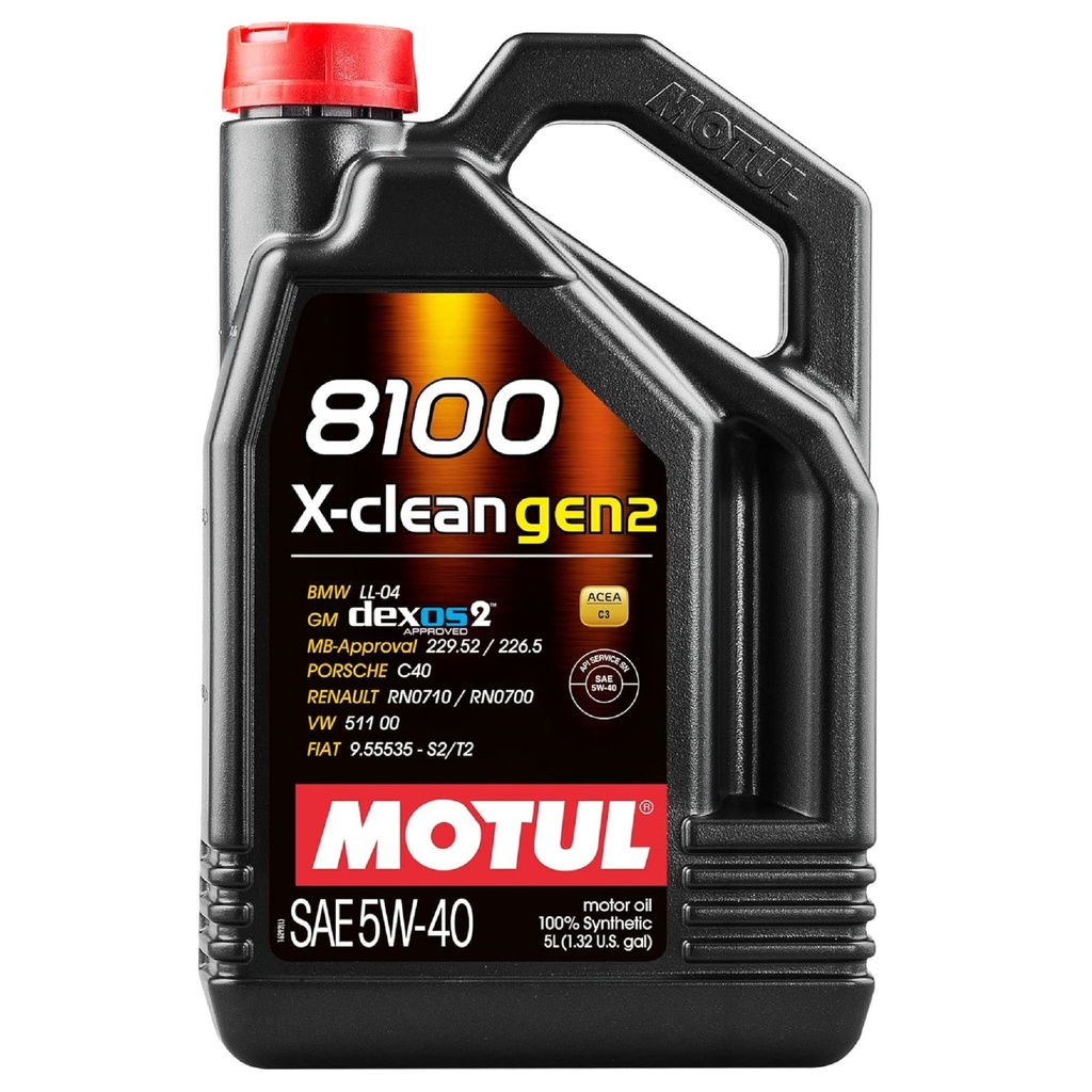 Motul 8100 X-Clean Gen2 5W40 Synthetic Engine Oil