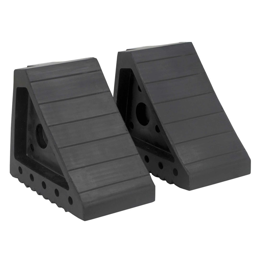 [248231-1943429] Sealey Rubber Wheel Chocks (3 Ton)