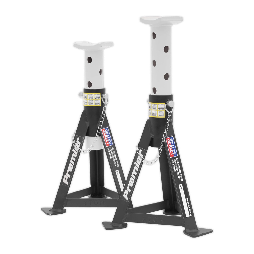 [6000280-2797965] Sealey 3 tonne Premier Axle Stands (Green)