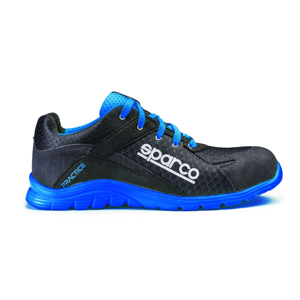 [7001038-3627379] Sparco Practice S1P SRC Safety Shoes (UK 3.5 / Eur 36, Niki (Blue / Fluro Orange))