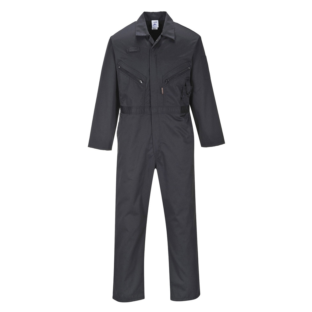 [2015311-2261540] Portwest Liverpool Zipped Coverall (S, Black, Regular (31 Inch))