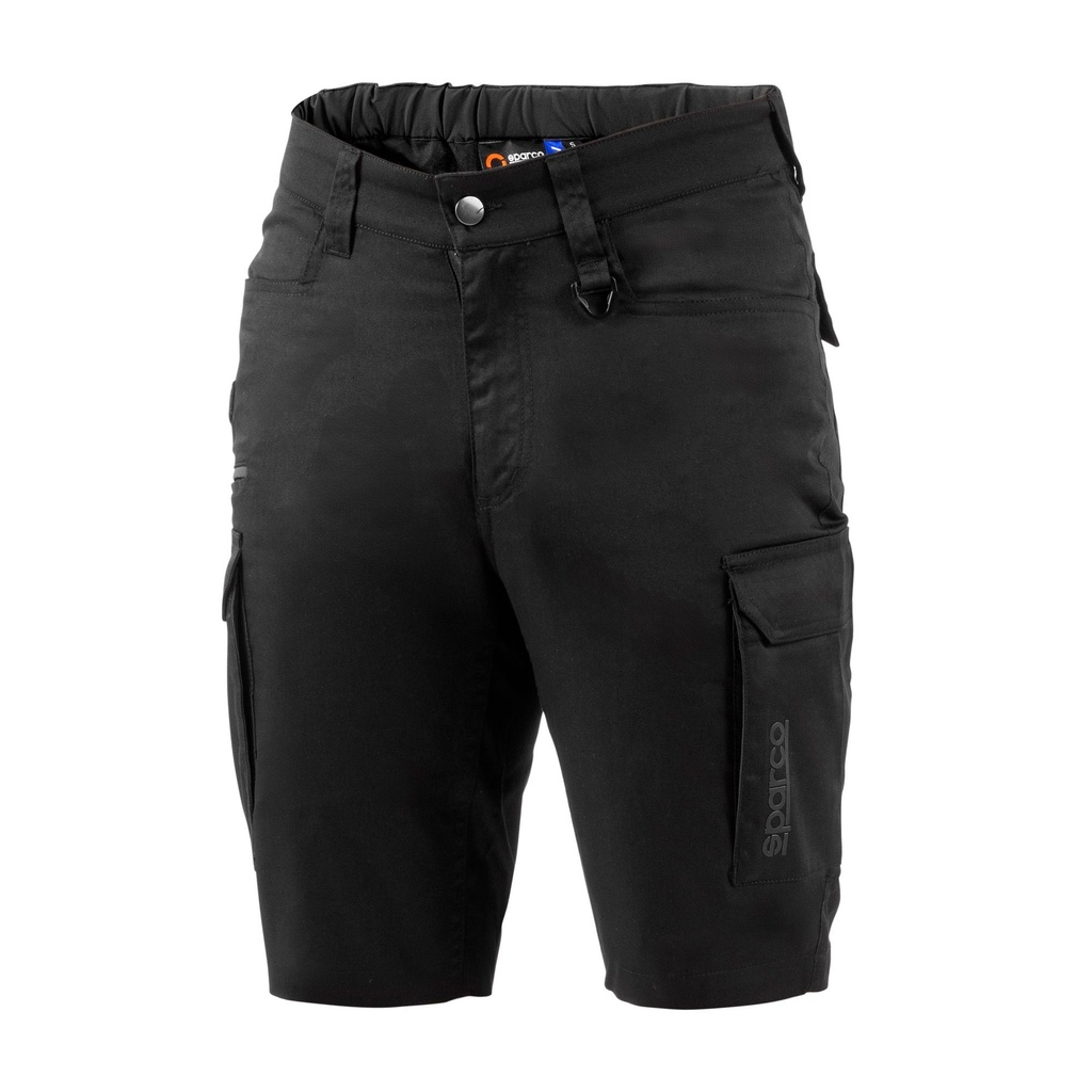 [7001768-3850351] Sparco FTW Cotton Bermuda Work Shorts (S, Black / Grey)