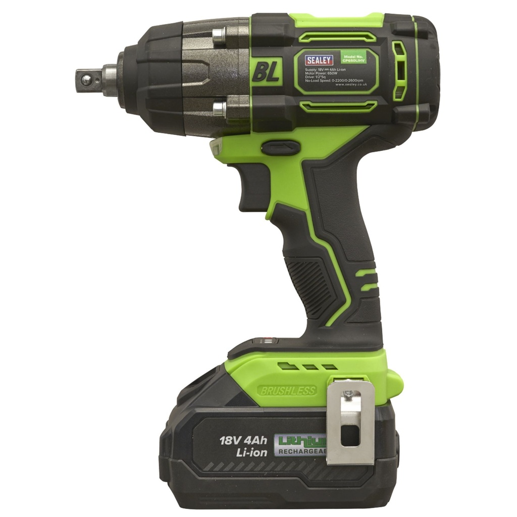 [SEACP650LIHV] Sealey 18V 1/2"Sq Drive Cordless Impact Wrench - CP650LIHV