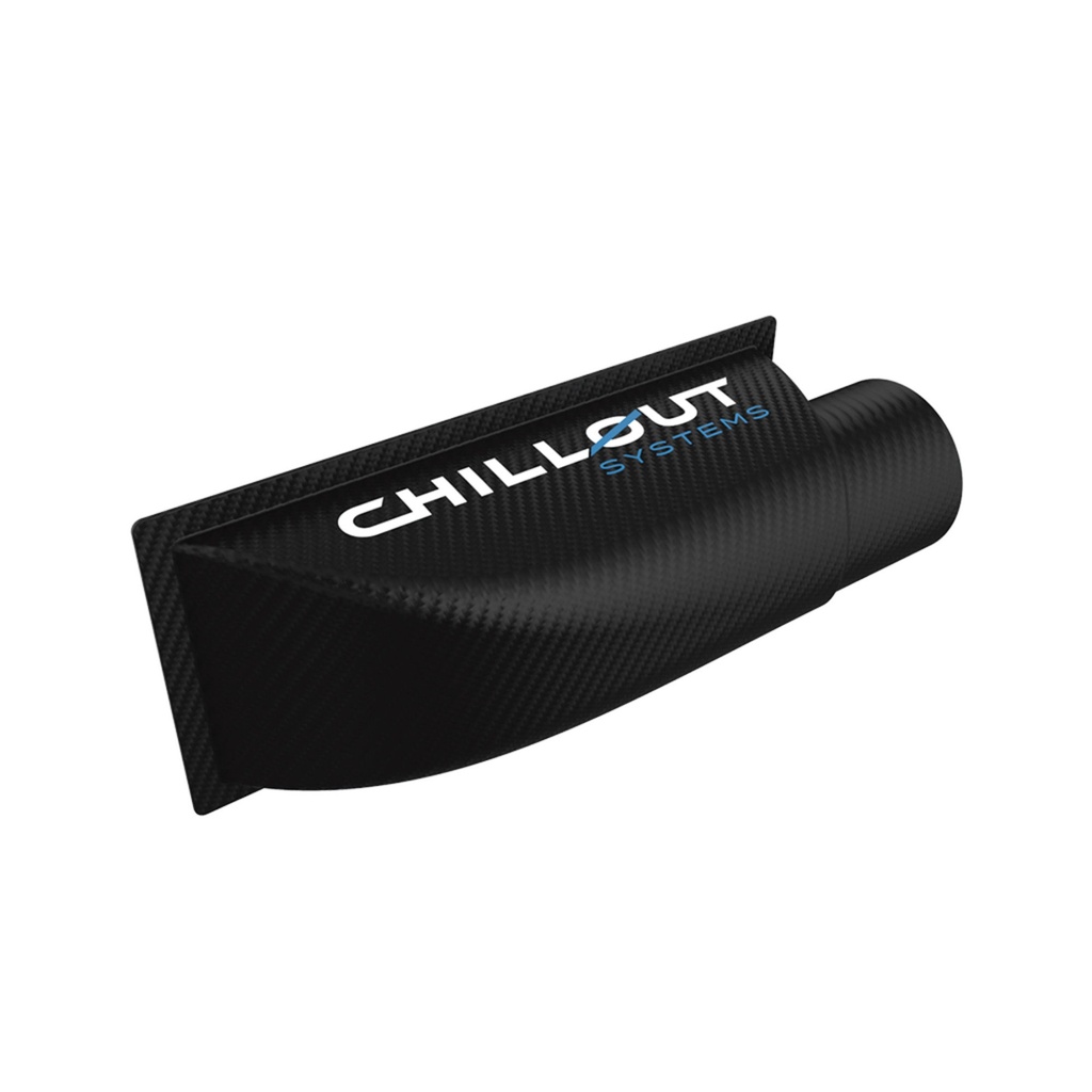 [7001441-3827688] ChillOut Motorsports Quantum Cooler 90 Degree Carbon Fibre Air Plenum (4 Inch)