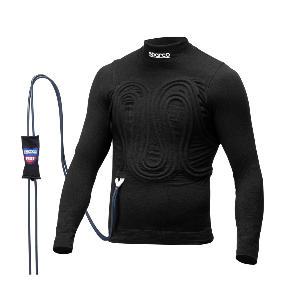 [7002197-3883551] Sparco FIA/SFI Approved Cooling Underwear Top (S, Cooling Tubes On Front and Rear, Black)