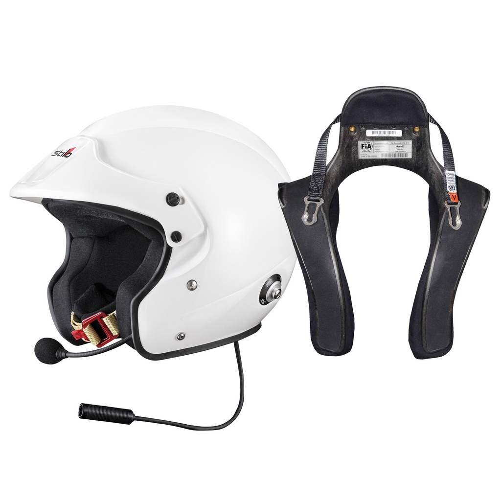 [7001321-3818081] Stilo Sport Plus Rally Helmet & Stand21 Club Series FHR Device Package (M (57-58cm), L/XL)