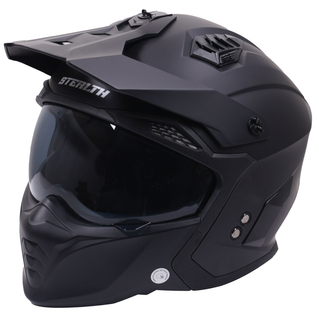 [5001227-3810255] Stealth Fighter HS711 Plain Motorcycle Helmet (M (57-58cm), Gloss White)