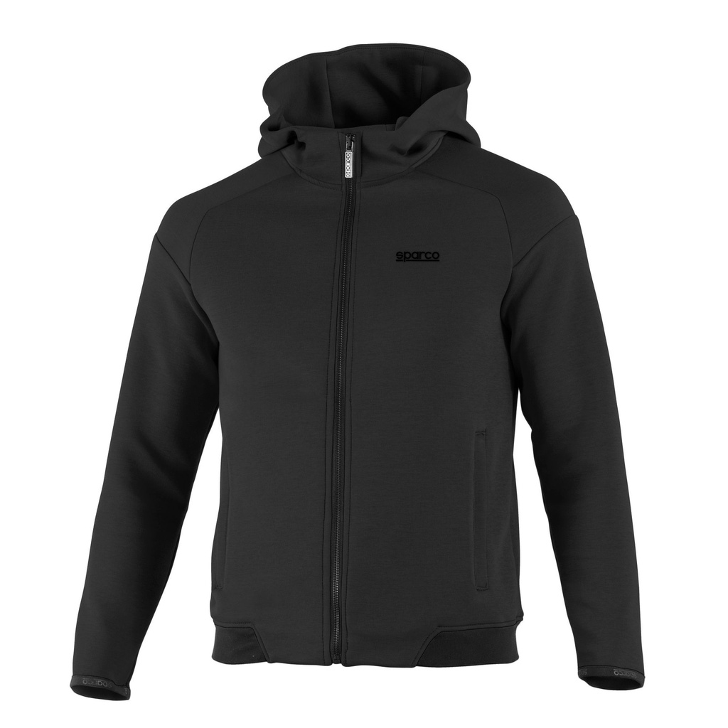 [7001883-3856196] Sparco Hooded Full Zip Sweatshirt (S, Black)