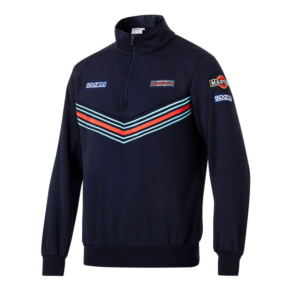 [7001205-3814958] Sparco Martini Racing Half Zip Sweatshirt (S, Navy Blue)