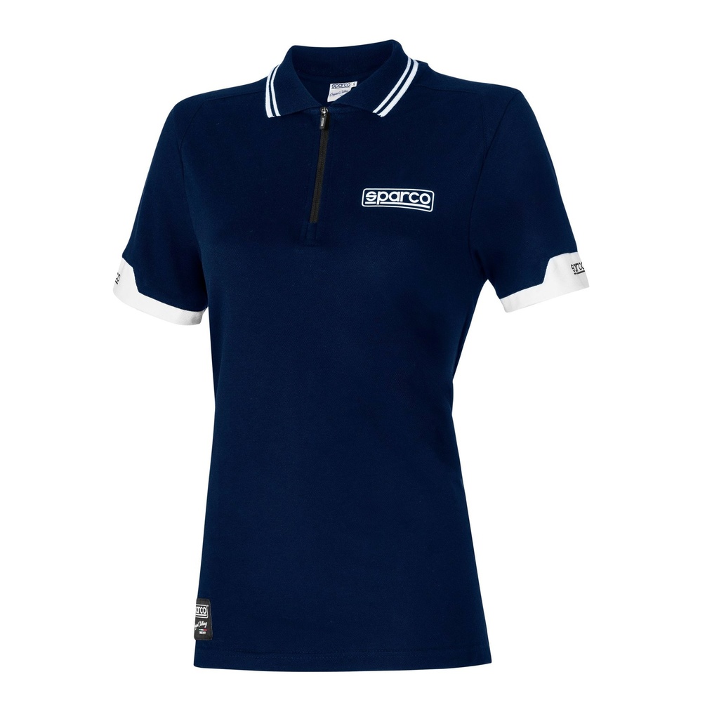 [7001204-3814945] Sparco Womens Zip Polo Shirt (S, Black)