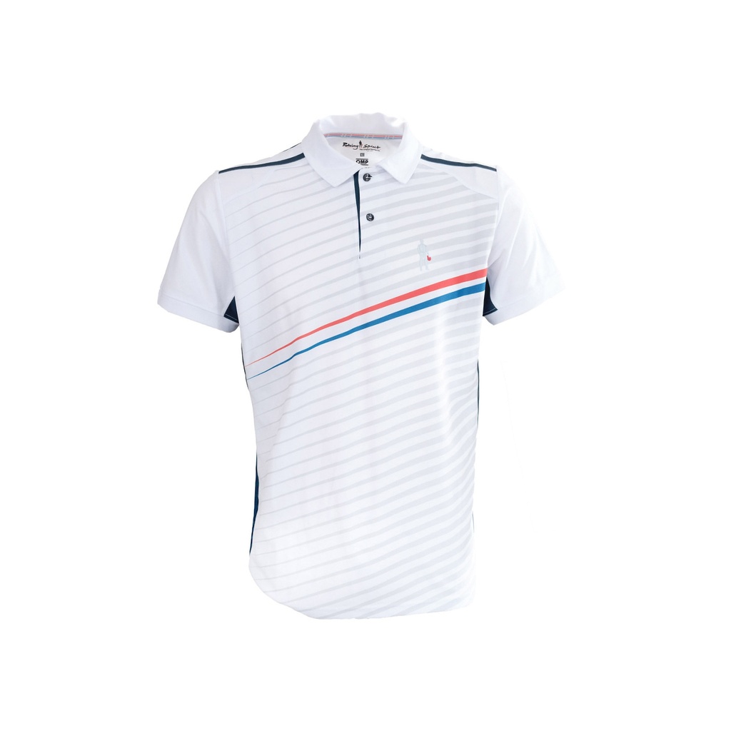 [7000439-2851690] OMP Racing Spirit Sublimated Tecno Pique Polo Shirt (S, White)